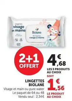 Hyper U Biolane - lingettes offre