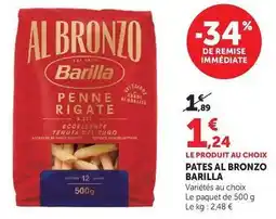 U Express Barilla - pates al bronzo offre