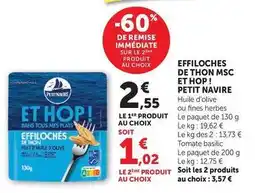 U Express Petit navire - effiloches de thon msc et hop! offre