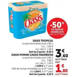 U Express Oasis - tropical, pomme cassis framboise offre