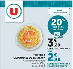 U Express U - tortilla de pommes de terre offre