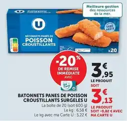 U Express U - batonnets panes de poisson croustillants surgeles offre