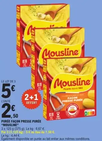 Mousline Purée façon presse purée