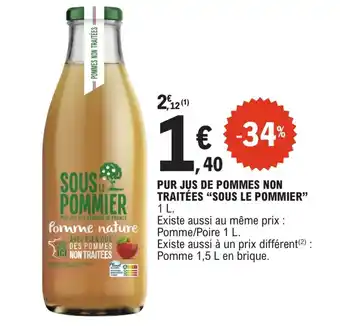 Sous le Pommier Pur jus de pommes non traitées