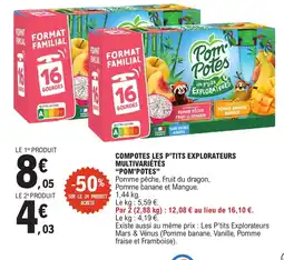 E.Leclerc Pom'Potes Compotes les p'tits explorateurs multivariétés offre