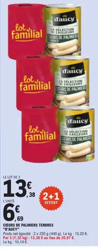 E.Leclerc d'aucy Cœurs de palmiers tendres offre