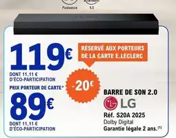 E.Leclerc LG BARRE DE SON 2.0 offre