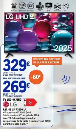 E.Leclerc LG TV LED 4K UHD offre