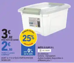 E.Leclerc HOMESIDE BOÎTE À CLIPS offre