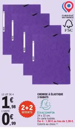 E.Leclerc Exacompta chemise à élastique offre