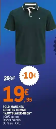 E.Leclerc Sport NAVYBLAZER-NEON POLO MANCHES COURTES HOMME offre