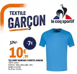E.Leclerc Sport le coq sportif TEE-SHIRT MANCHES COURTES GARÇON offre