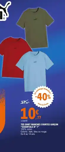 E.Leclerc Sport Puma Tee-shirt manches courtes garçon "essentials n 1 offre