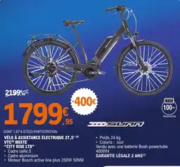 E.Leclerc Sport SUNN VÉLO À ASSISTANCE ÉLECTRIQUE 27,5' offre