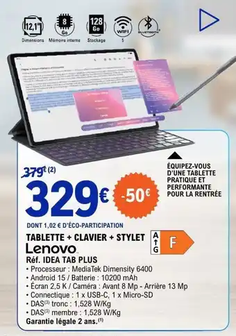 Lenovo TABLETTE + CLAVIER + STYLET