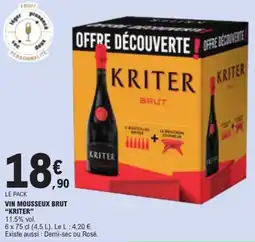 E.Leclerc KRITER VIN MOUSSEUX BRUT offre