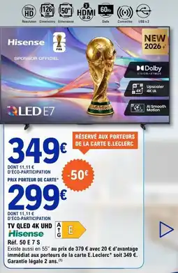 E.Leclerc Hisense TV QLED 4K UHD offre