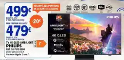 E.Leclerc PHILIPS TV 4K QLED AMBILIGHT offre