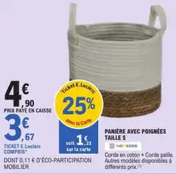 E.Leclerc HOMESIDE Panière avec poignées offre