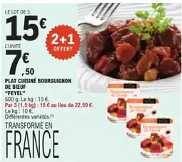 E.Leclerc FEYEL Plat cuisiné bourguignon de bœuf offre