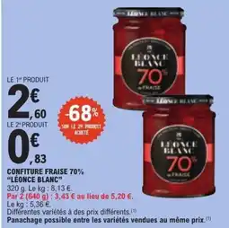 E.Leclerc LÉONCE BLANC CONFITURE FRAISE 70% offre