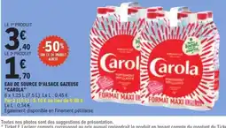 E.Leclerc Carol Eau de source d'Alsace gazeuse offre