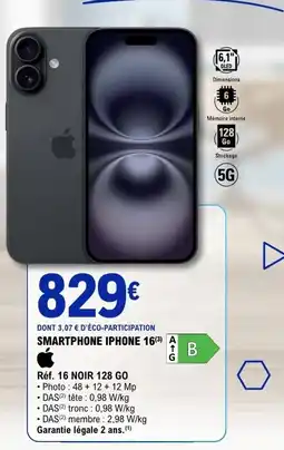 E.Leclerc Apple Smartphone iPhone 16 offre