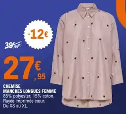 E.Leclerc Sport CHEMISE MANCHES LONGUES FEMME offre