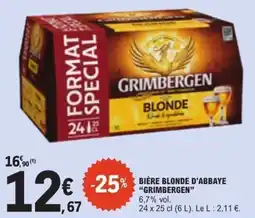E.Leclerc GRIMBERGEN BIÈRE BLONDE D'ABBAYE offre