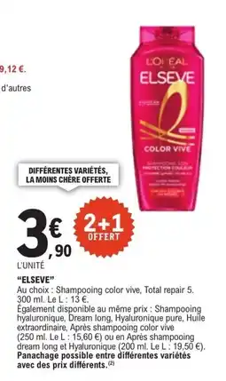 E.Leclerc ELSEVE Shampooing color vive offre