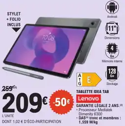 E.Leclerc Lenovo TABLETTE IDEA TAB offre