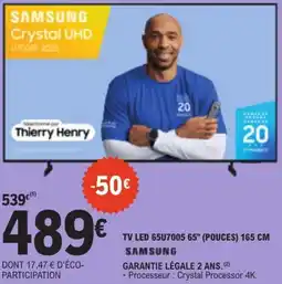 E.Leclerc SAMSUNG TV LED 65U7005 65" (POUCES) 165 CM offre