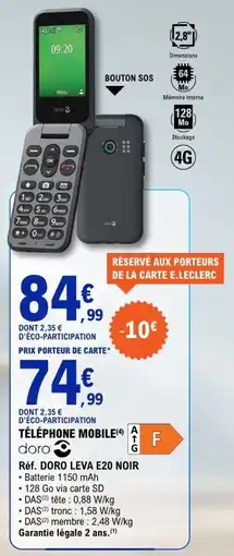 E.Leclerc Doro téléphone mobile offre