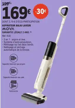 E.Leclerc MOVA Aspirateur balai laveur offre