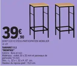 E.Leclerc MEMPHIS Tabouret offre