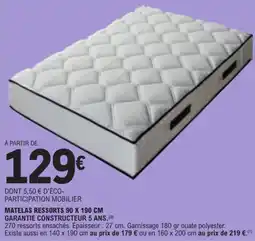E.Leclerc MATelas RESSORTS 90 X 190 CM offre