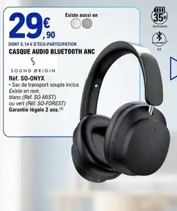 E.Leclerc SOUND ØRIGIN CASQUE AUDIO BLUETOOTH ANC offre