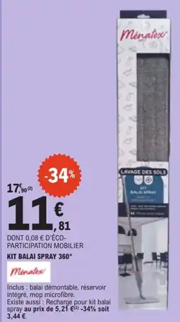 E.Leclerc Ménatex Kit balai spray 360° offre