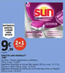E.Leclerc SUN TABLETTE LAVE-VAISSELLE offre
