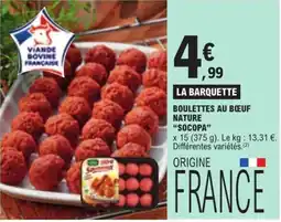 E.Leclerc SOCOPA Boulettes au bœuf nature offre