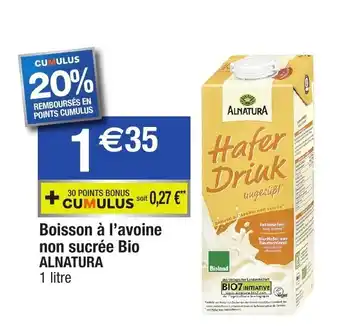 Migros Boisson à l'avoine non sucrée bio ALNATURA offre