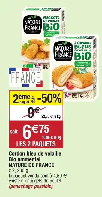 Migros Cordon bleu de volaille bio emmental NATURE DE FRANCE offre