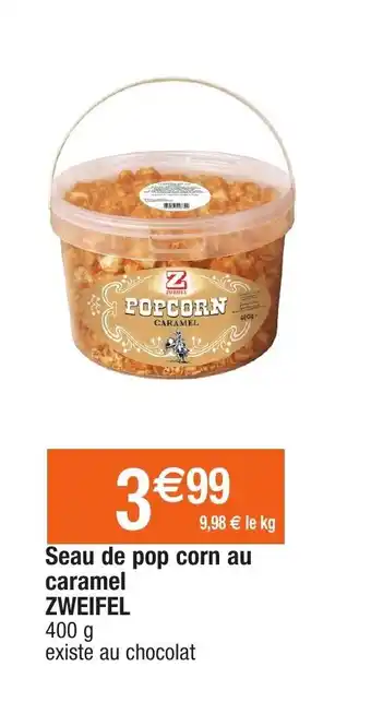 Migros Seau de pop corn au caramel ZWEIFEL offre