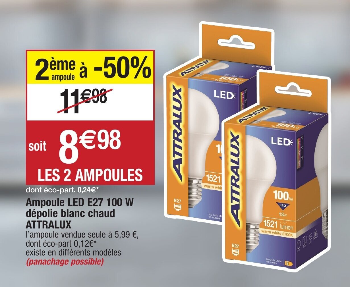 Promo Ampoule LED E27 100 W chez Migros