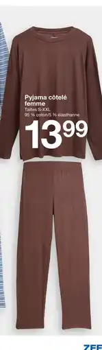 Zeeman Pyjama côtelé femme offre