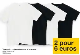 Zeeman Tee-shirt col rond ou col v homme offre