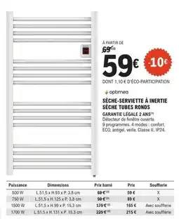 E.Leclerc Brico Sèche-serviette à inertie sèche tuber ronds offre