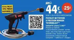 E.Leclerc Brico Pistolet nettoyeur a pression nomade hydroblast offre