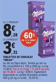 E.Leclerc Express Milka - tablettes de chocolat offre