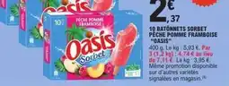 E.Leclerc Express Oasis - 10 batonnets sorbet peche framboise offre